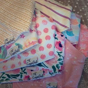 Girl Bundle of Copper Pearl Baby Bandana Bibs